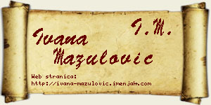 Ivana Mazulović vizit kartica